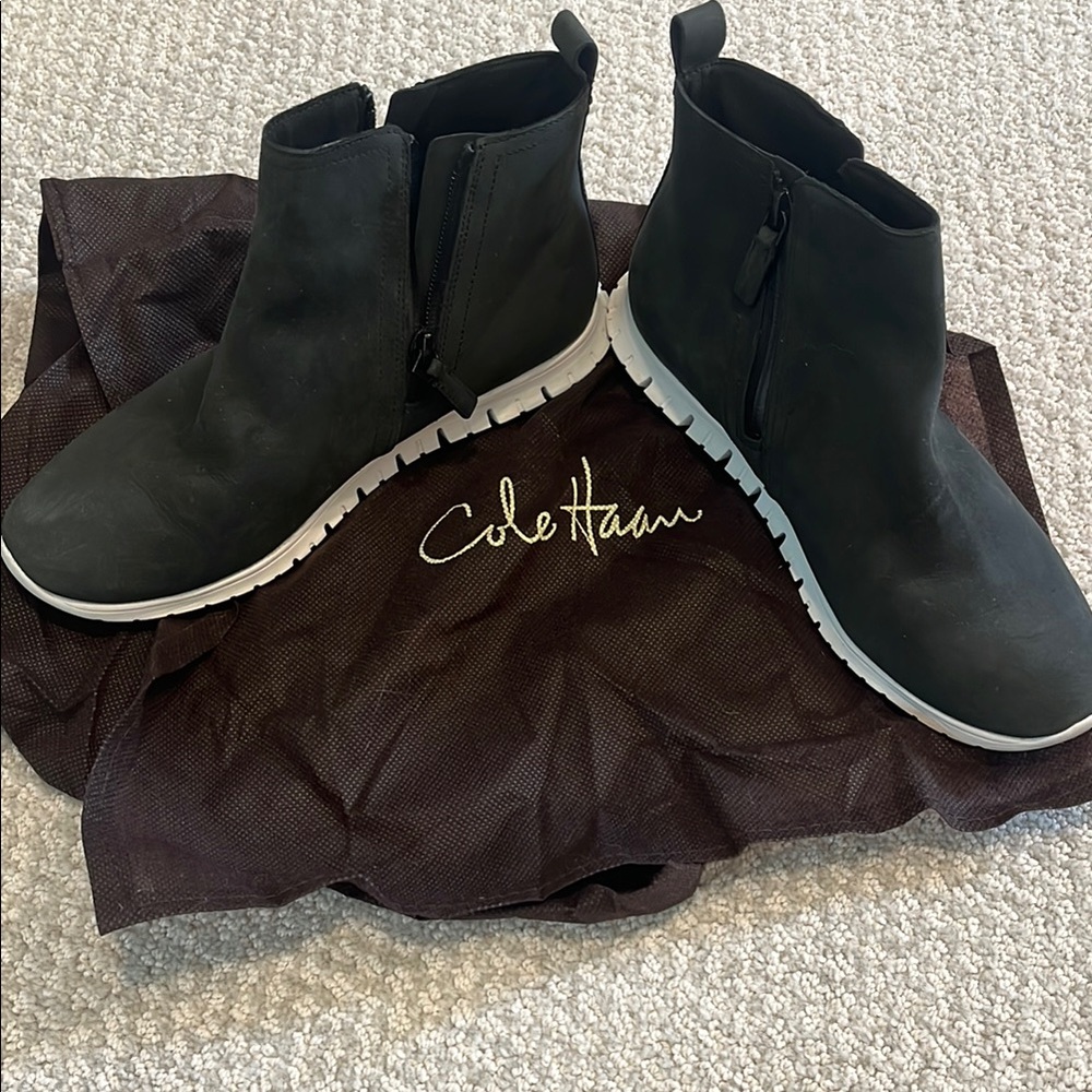 Cole Haan ZeroGrand Waterproof Ankle Boots Booties Shoes Women's Size 8 Black